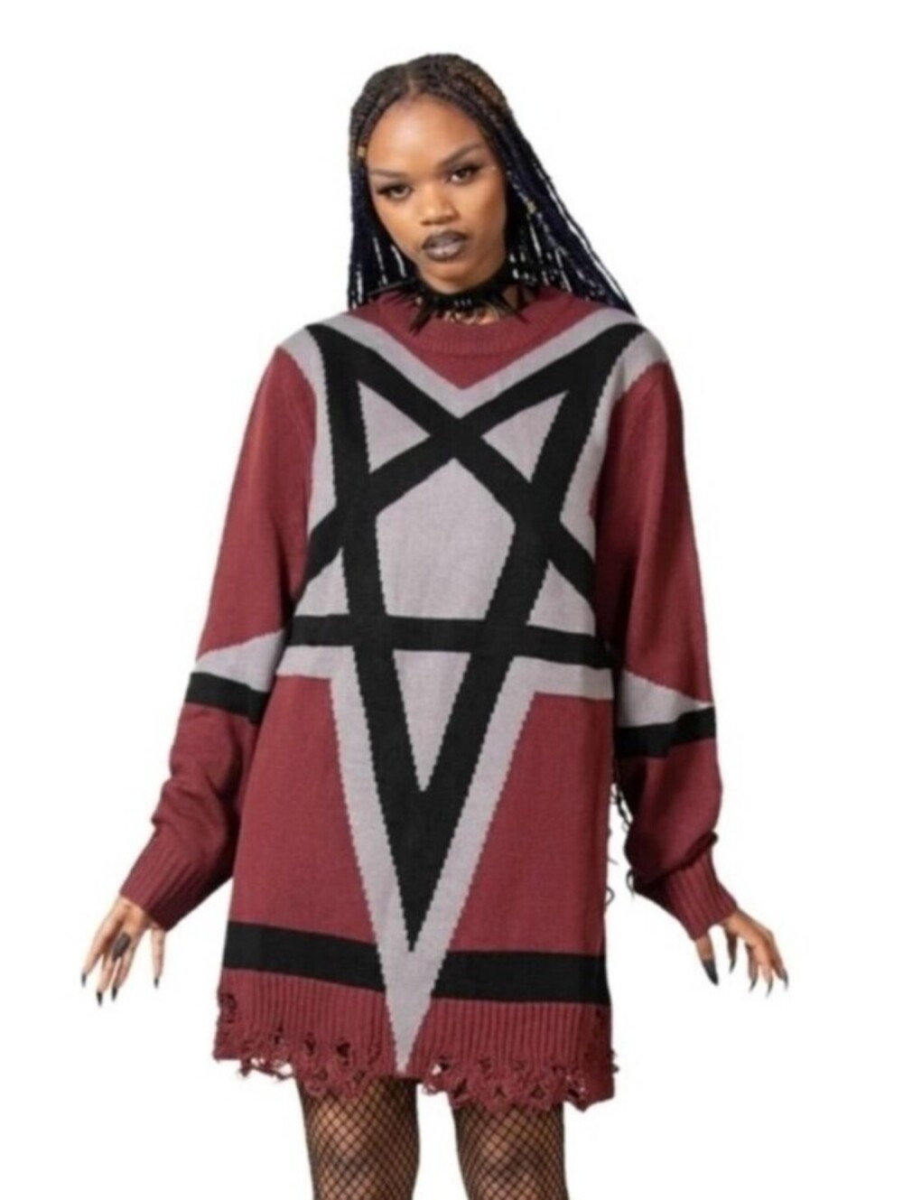 Killstar Star Crux Knit Sweater Pentagram Unisex Mens Women's Size Small NEW